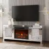 103462-cdf28c.webp Mirrored Fireplace TV Stand with Crushed Diamonds & LED Flame – 50" TV Console