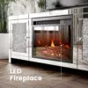 103462-fa9023.webp Mirrored Fireplace TV Stand with Crushed Diamonds & LED Flame – 50" TV Console