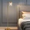 Elegant Nordic-Inspired Metal LED Floor Lamp with Glass Shade