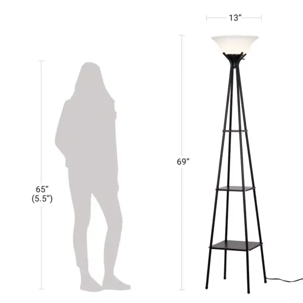 103504-26246e.webp 69" Charcoal Metal Floor Lamp with Built-In Shelves for Home Decor