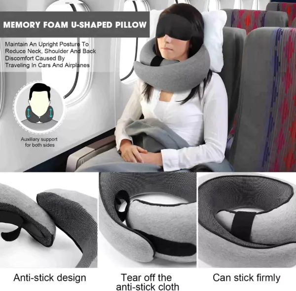 95569-2aa5d0.webp Travel Neck Pillow Memory Foam U-Shaped Adjustable Neck Support Pillow