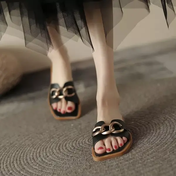 95575-629d86.webp Summer Square Toe Leather Slippers