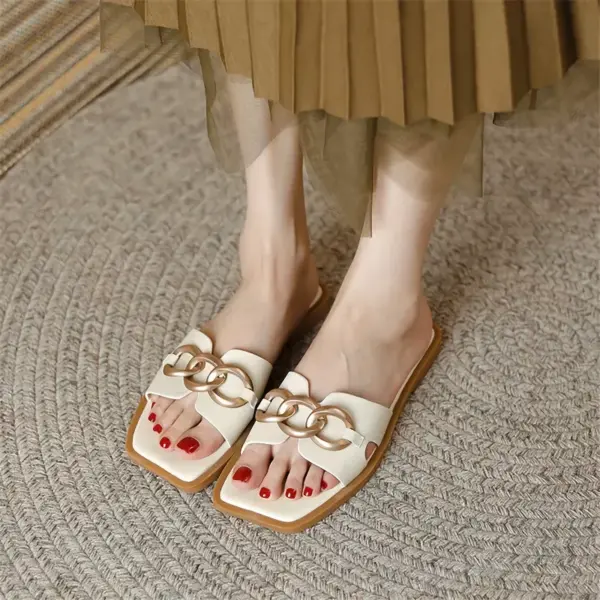 95575-fcc8d1.webp Summer Square Toe Leather Slippers
