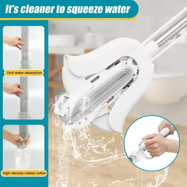 Adjustable Telescopic Sponge Mop with Super Absorbent Dual-Use Head