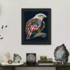 American Flag Bald Eagle Framed Vertical Poster - Printed Poster - Patriotic Framed Vertical Poster