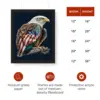 American Flag Bald Eagle Framed Vertical Poster - Printed Poster - Patriotic Framed Vertical Poster