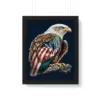 American Flag Bald Eagle Framed Vertical Poster - Printed Poster - Patriotic Framed Vertical Poster