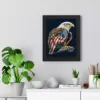 American Flag Bald Eagle Framed Vertical Poster - Printed Poster - Patriotic Framed Vertical Poster