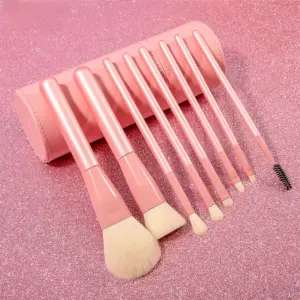 Professional 8-Piece Pink Makeup Brush Set