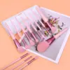 12-Piece Pink Makeup Brush Set for Foundation, Powder, Blush & Eyeshadow