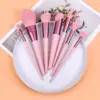 12-Piece Pink Makeup Brush Set for Foundation, Powder, Blush & Eyeshadow