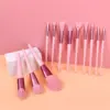 12-Piece Pink Makeup Brush Set for Foundation, Powder, Blush & Eyeshadow