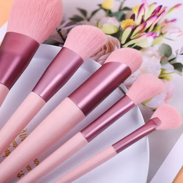 12-Piece Pink Makeup Brush Set for Foundation, Powder, Blush & Eyeshadow