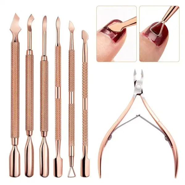 Stainless Steel Dual-ended Cuticle Pusher and Dead Skin Remover