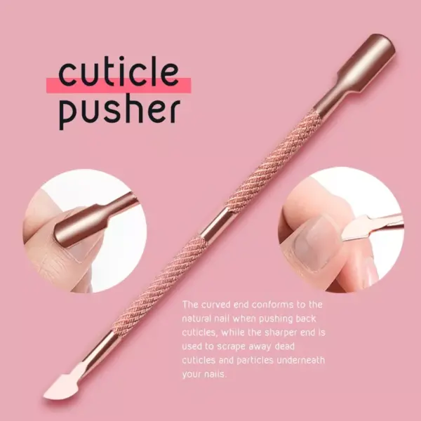 Stainless Steel Dual-ended Cuticle Pusher and Dead Skin Remover