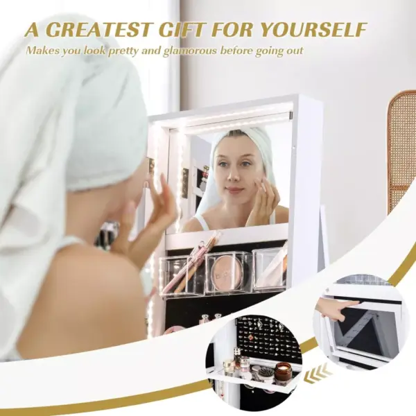 96455-20525e.webp Full Length Mirror Jewelry Armoire with LED Lights