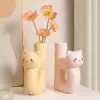 Charming Cat Letter D-Shaped Resin Vase