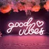 96783-85327f.webp LED Neon "Good Vibes" Sign for Beauty, Gaming, and Party Decor