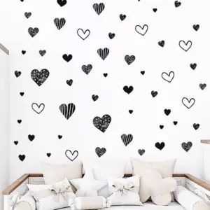 96785-a35eac.webp Modern Black Heart Wall Decals