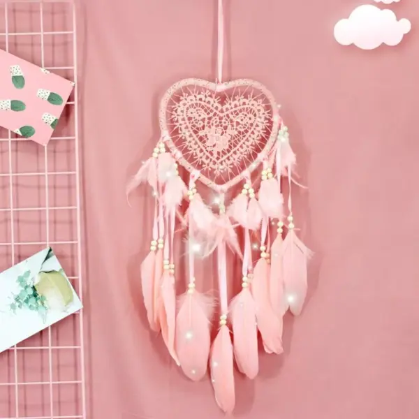 96786-7ca5cb.webp Heart-Shaped Dream Catcher with Feathers & Beads