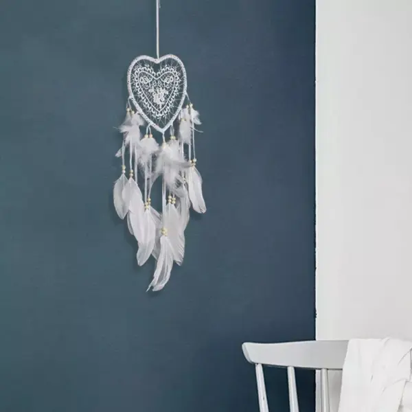 96786-963c82.webp Heart-Shaped Dream Catcher with Feathers & Beads