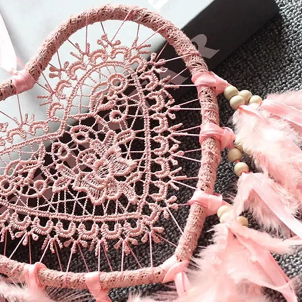 96786-e4839c.webp Heart-Shaped Dream Catcher with Feathers & Beads