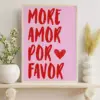 Colorful "More Amor Por Favor" Canvas Wall Art