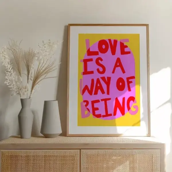 Colorful "More Amor Por Favor" Canvas Wall Art