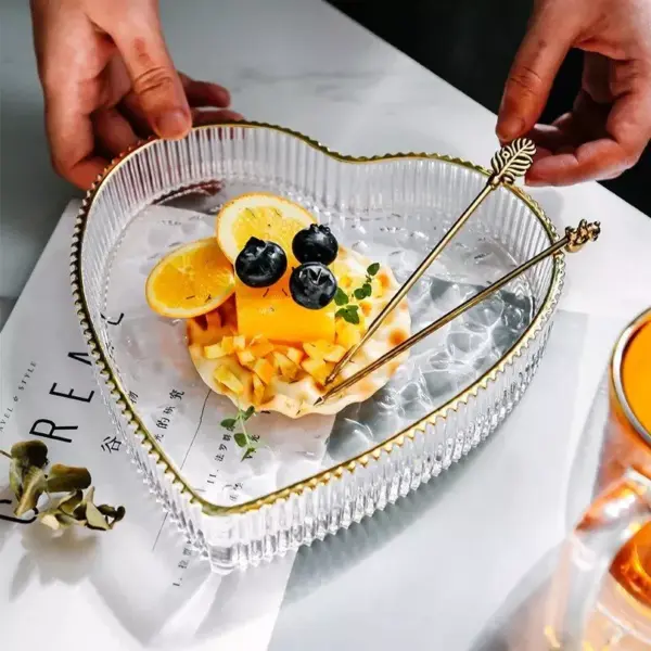 96902-1abd3d.webp Heart-Shaped Glass Dessert Plate with Gold Rim