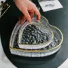 96902-527fd2.webp Heart-Shaped Glass Dessert Plate with Gold Rim