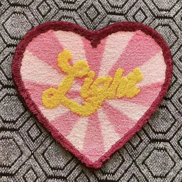 Cozy Red Heart Fleece Rug
