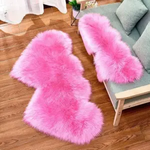 Heart-Shaped Fluffy Area Rug for Home Decor