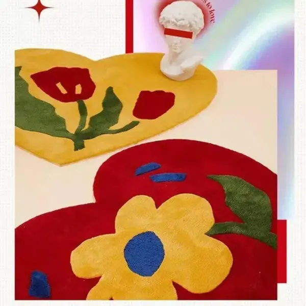 97414-50054b.webp Heart-Shaped Fluffy Flower Entrance & Bathroom Rug