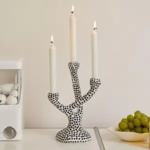 97416-734917.webp Modern Ceramic Candle Holder with Polka Dot Pattern