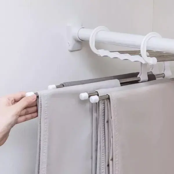 97531-062e73.webp Adjustable 5-in-1 Stainless Steel Pants Hanger