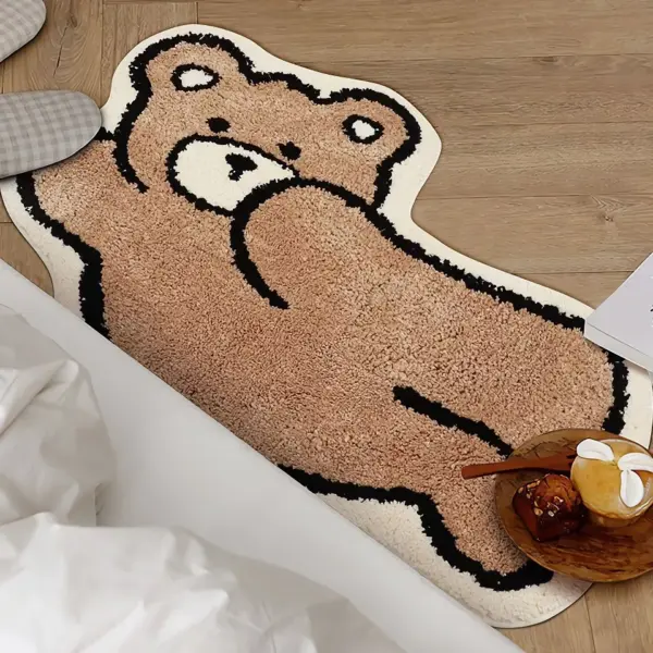 Kawaii Bear Rug – Soft Faux Cashmere Area Rug for Kids & Living Spaces