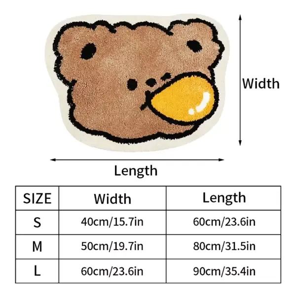 Kawaii Bear Rug – Soft Faux Cashmere Area Rug for Kids & Living Spaces