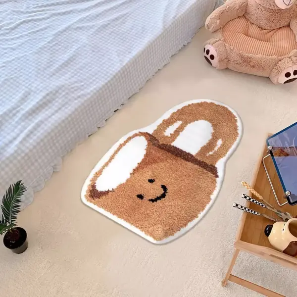 Kawaii Bear Rug – Soft Faux Cashmere Area Rug for Kids & Living Spaces