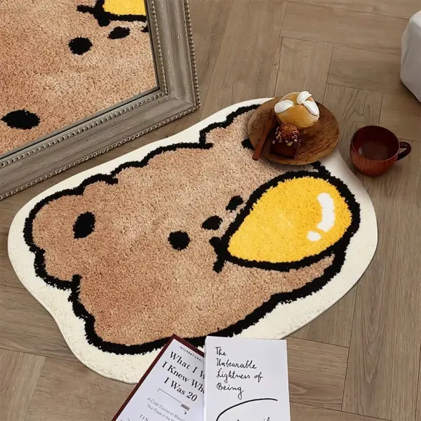 Kawaii Bear Rug – Soft Faux Cashmere Area Rug for Kids & Living Spaces
