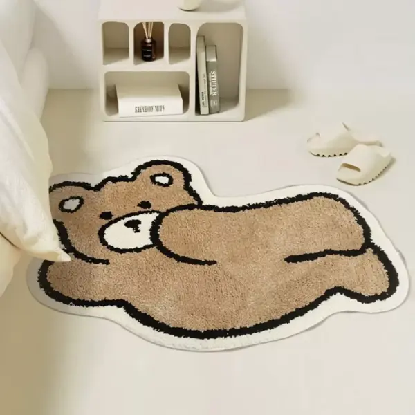 Kawaii Bear Rug – Soft Faux Cashmere Area Rug for Kids & Living Spaces