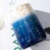 Elegant Blue Starry Sky Ceramic Bathroom Set