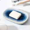 Elegant Blue Starry Sky Ceramic Bathroom Set