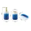 Elegant Blue Starry Sky Ceramic Bathroom Set