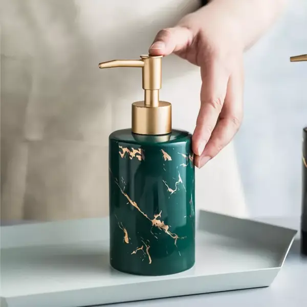 97978-1ba5ad.webp Marbled Ceramic Hand Sanitizer Bottle - Stylish Lotion Dispenser