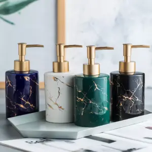 Marbled Ceramic Hand Sanitizer Bottle - Stylish Lotion Dispenser