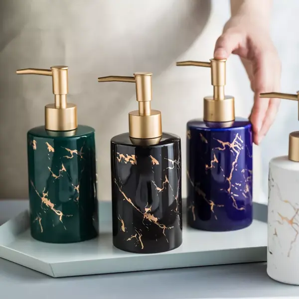 97978-b49e4f.webp Marbled Ceramic Hand Sanitizer Bottle - Stylish Lotion Dispenser