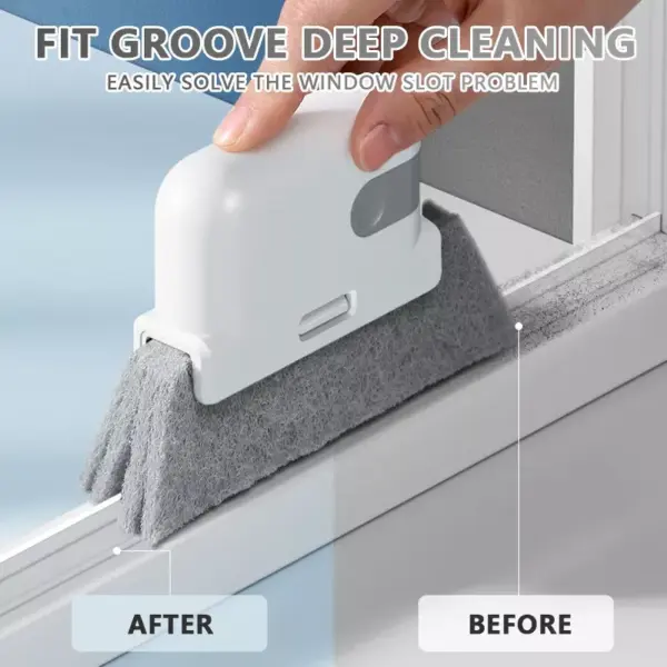 Window Groove Cleaning Brush - Handheld Sliding Door Track & Crevice Cleaner