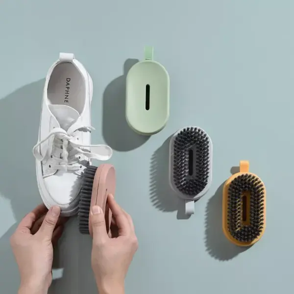 98052-a1a3a4.webp 2-in-1 Cleaning Brush with Storage Rack - Multi-Use Brush for Shoes, Clothes & More