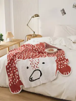 98543-ede734.webp Bear Design Knitted Blanket