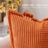Striped Corduroy Throw Pillow Cover 18x18 Inch – Decorative Cushion Cover